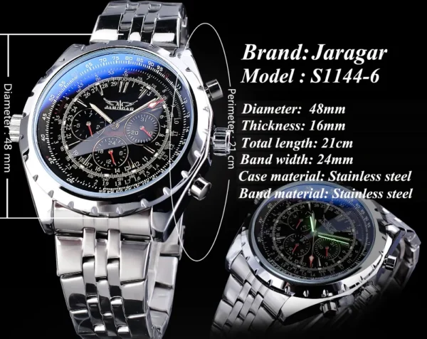 Reloj JARAGAR Automático Elegante Original - Imagen 8