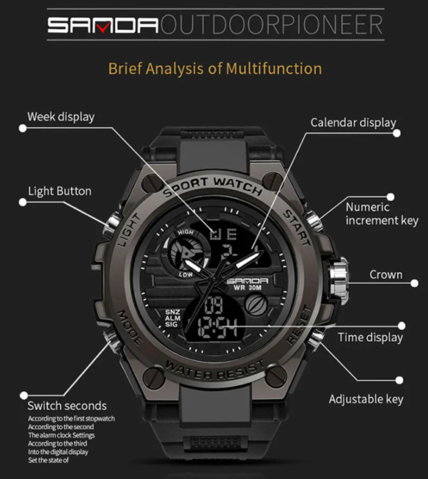 Reloj SANDA Dual Militar - Imagen 6