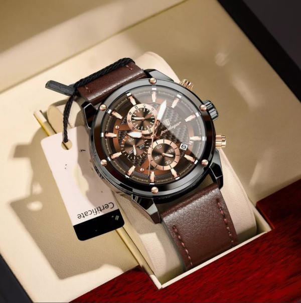 Reloj POEDAGAR Brown Leather - Imagen 2