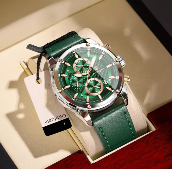 Reloj POEDAGAR Green Leather - Imagen 2