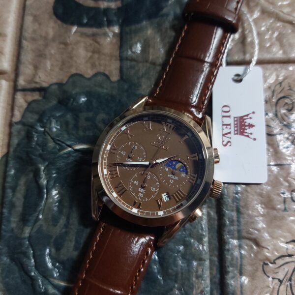Reloj OLEVS Cuero Diseño Elegante - Imagen 3