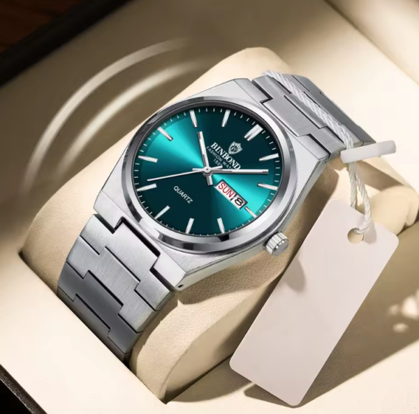 Reloj BINBOND Estilo Ejecutivo Silver Green - Imagen 2