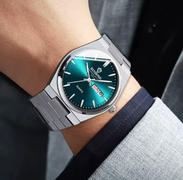 Reloj BINBOND Estilo Ejecutivo Silver Green - Imagen 4