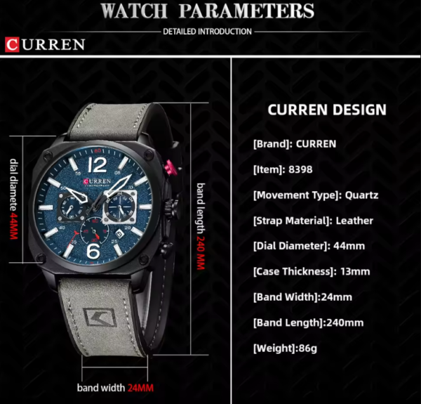 Reloj CURREN Kronos Titan Gray - Imagen 4