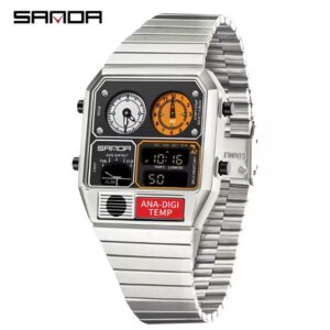 Reloj SANDA Cronógrafo Retro Digital Temp