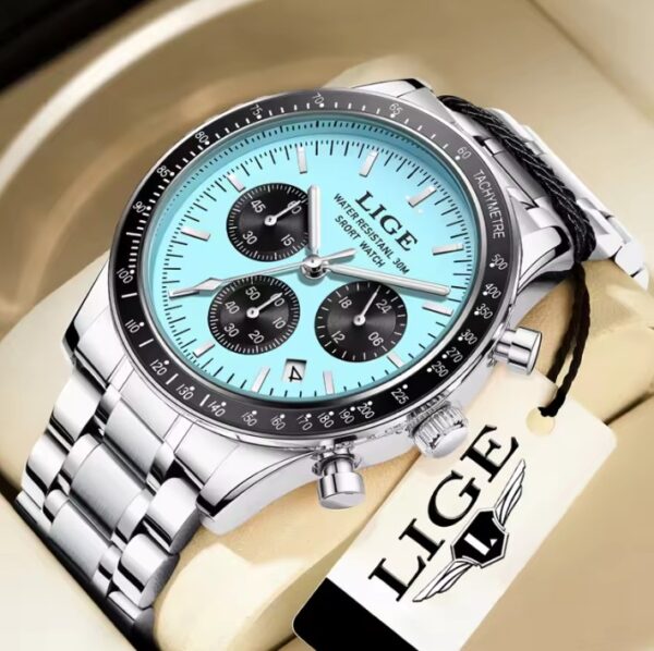 Reloj LIGE Cara Celeste Acero Inoxidable